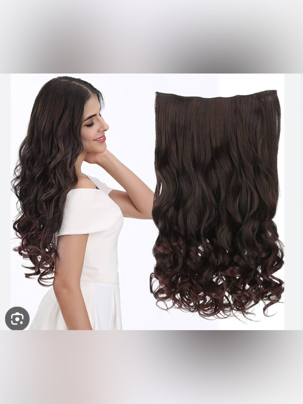 New 14” Dark Brown Weft Clip In Curly Wavy Remy Hair Extensions